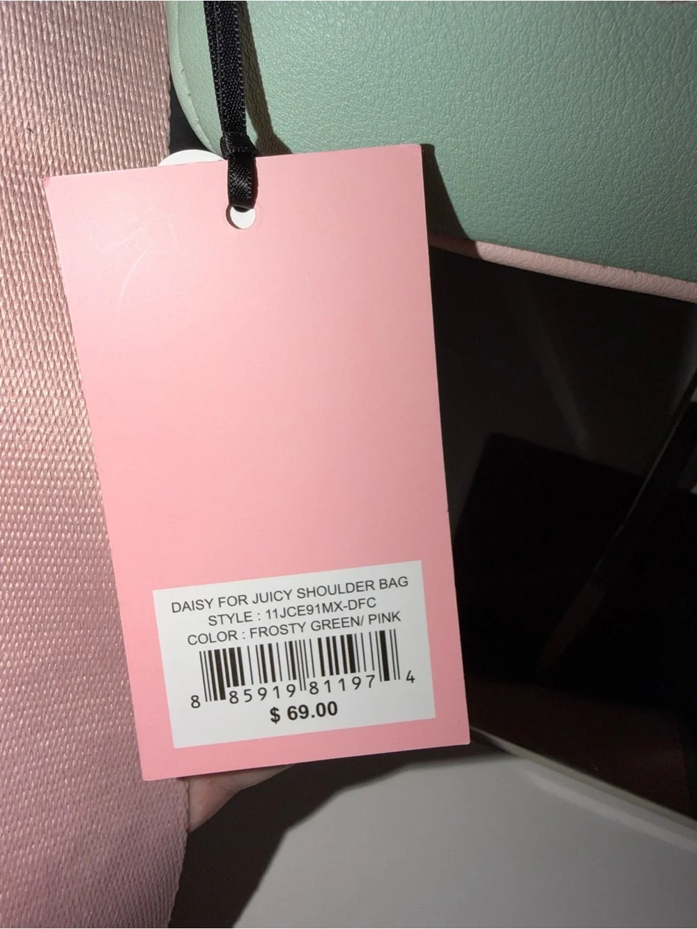 Juicy Couture Daisy for Juicy Shoulder Bag NWT Frosty Green Pink